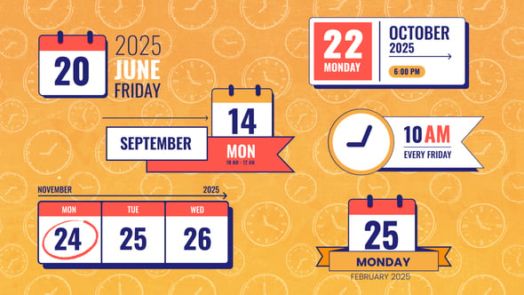 Calendar Date Time Reminder Lower Thirds（210375）-技能树